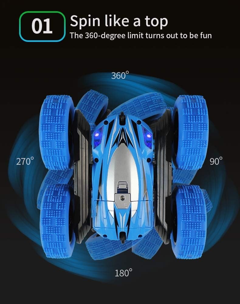 RC Stunt Car for Kids 3+, 360° Flips & Double-Sided Driving, 15km/h