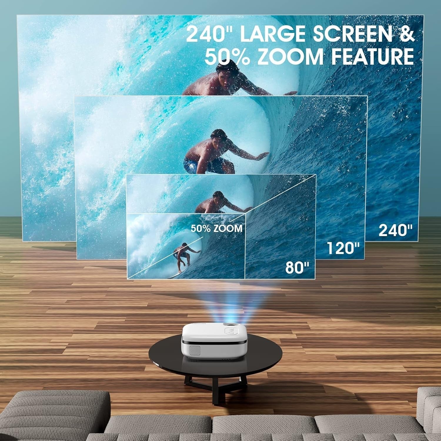 1080P Mini Projector 5000 Lumens HDMI USB SD Home Theater