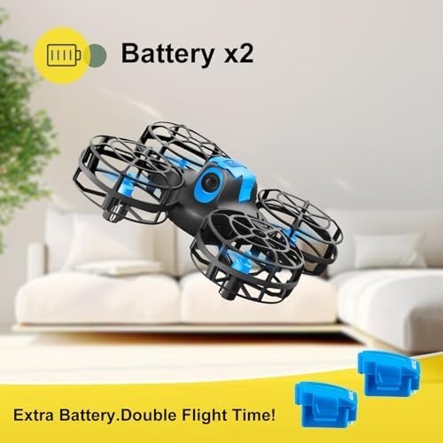 Mini Drone for Kids w/ 2 Batteries 360° Flip LED Lights 3 Speeds Auto Hover