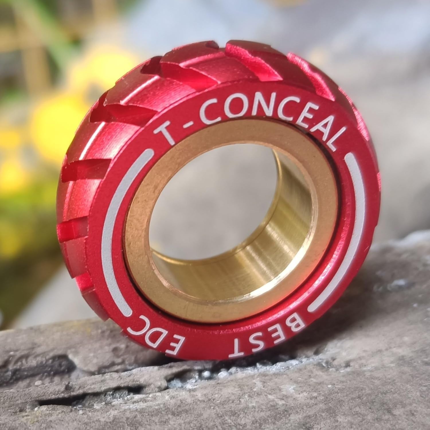 Red Magnetic Fidget Ring Stainless Steel Haptic Stress Relief EDC
