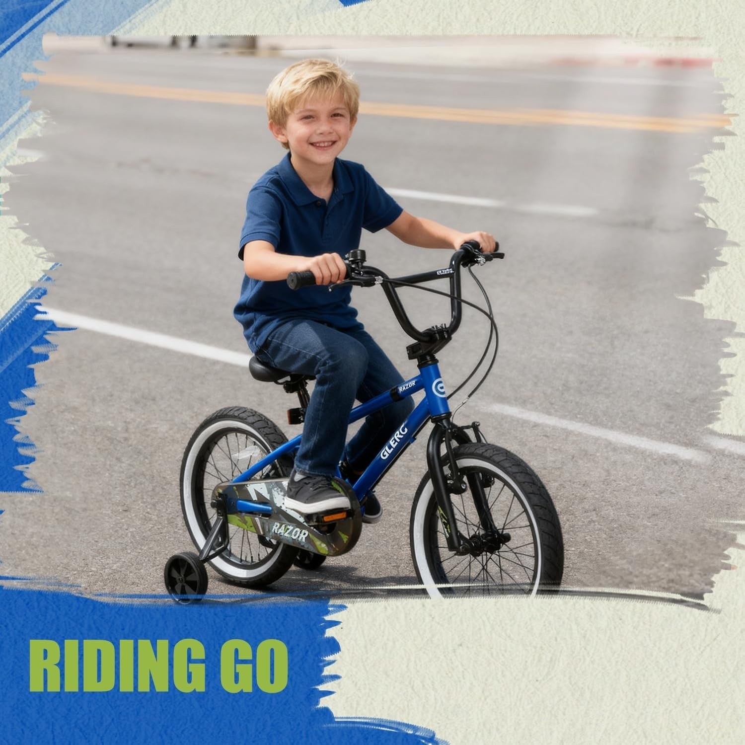 12 Inch Kids BMX Bike Boys Bicycle Training Wheels Bell Blue Age 2-4
