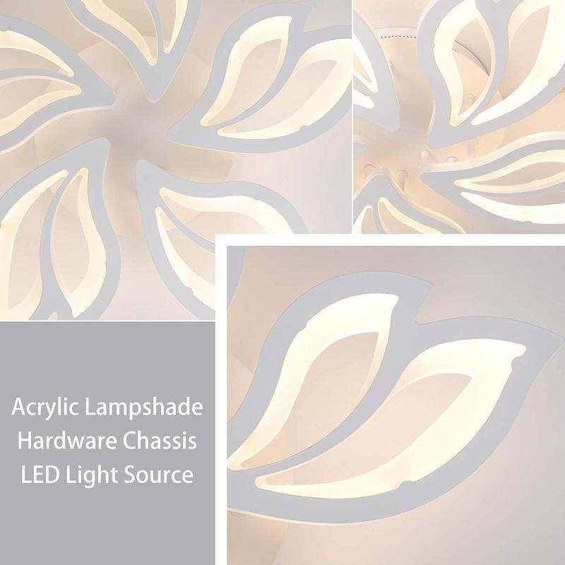 Modern LED Flower Ceiling Light 60W Dimmable Chandelier Remote 4800lm
