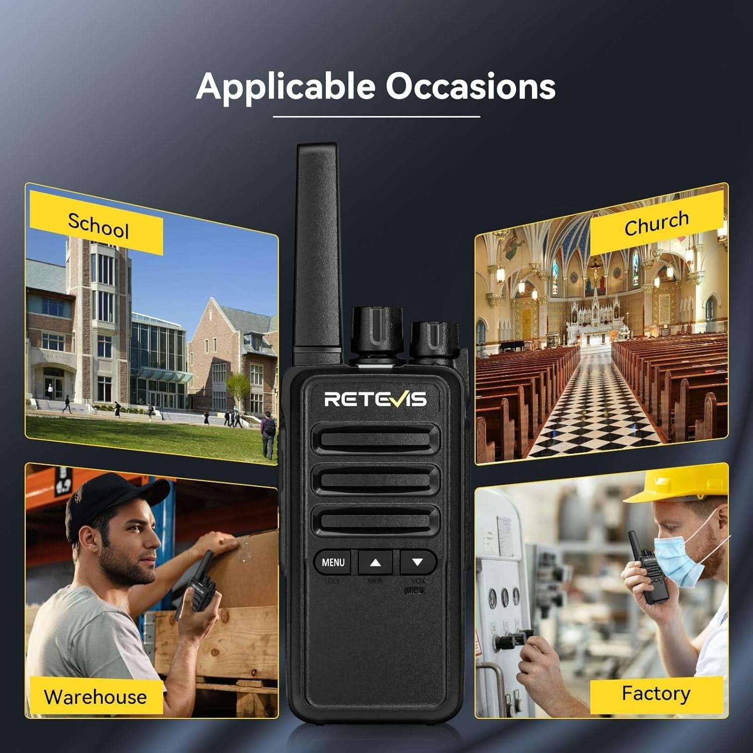 Professional Walkie Talkies 10 Pack PMR446 USB-C 2 Way Radios Charger