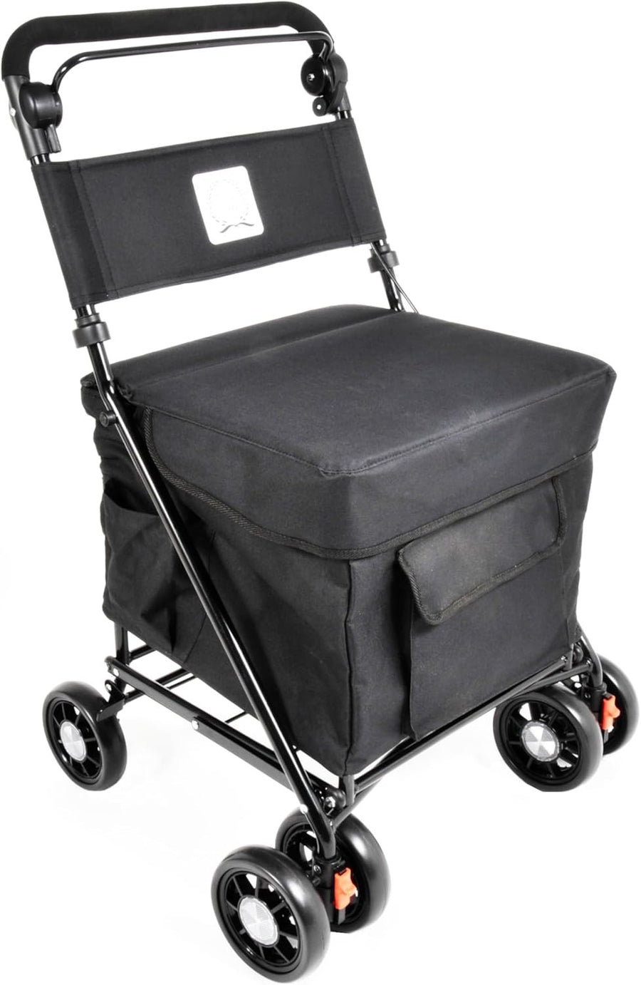 6-Wheel Walk & Rest Shopping Trolley – Padded Seat, Brake, Mobility Aid