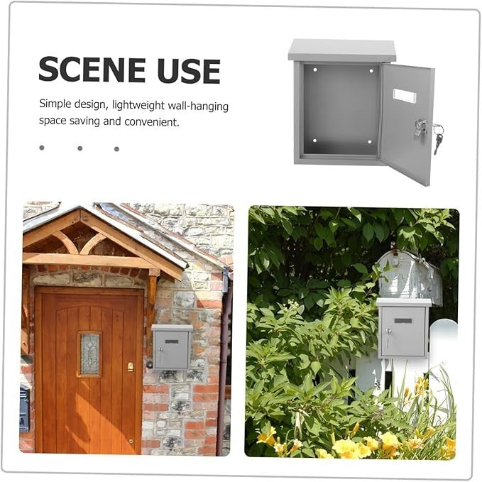 Wall Mounted Mailbox Stainless Steel Outdoor Post Box Secure Letter Holder