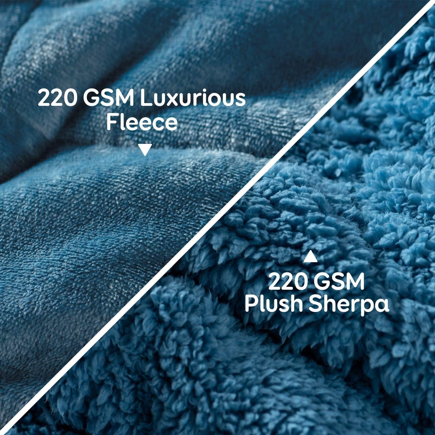 15lbs Weighted Blanket Slate Blue 60x80" Sherpa Fleece for Queen Bed