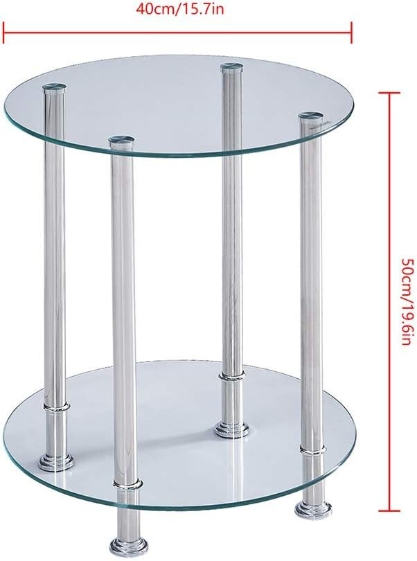 3-Piece Nesting Coffee Table Set Modern Clear Glass Top Metal Legs Space Saving