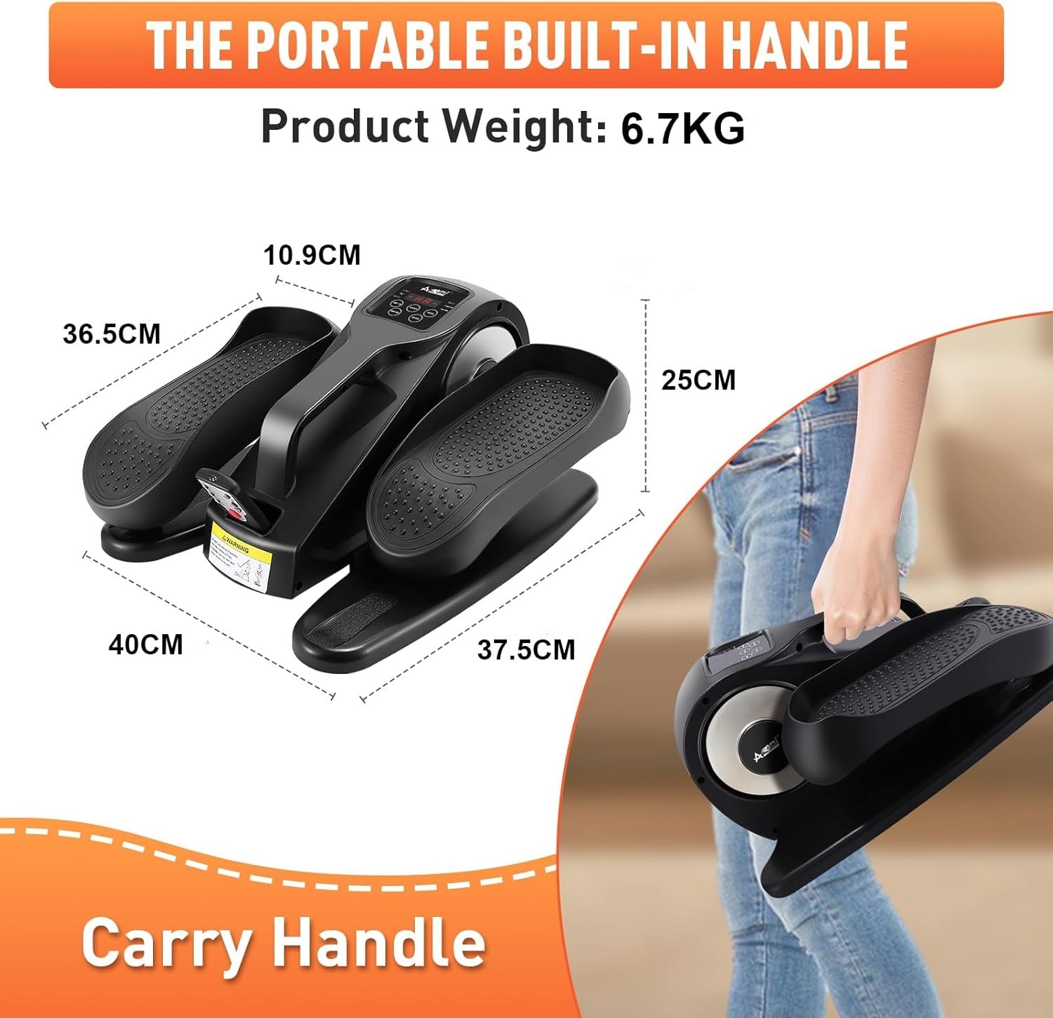 Under Desk Electric Elliptical Pedal Exerciser Quiet Seated Leg Trainer