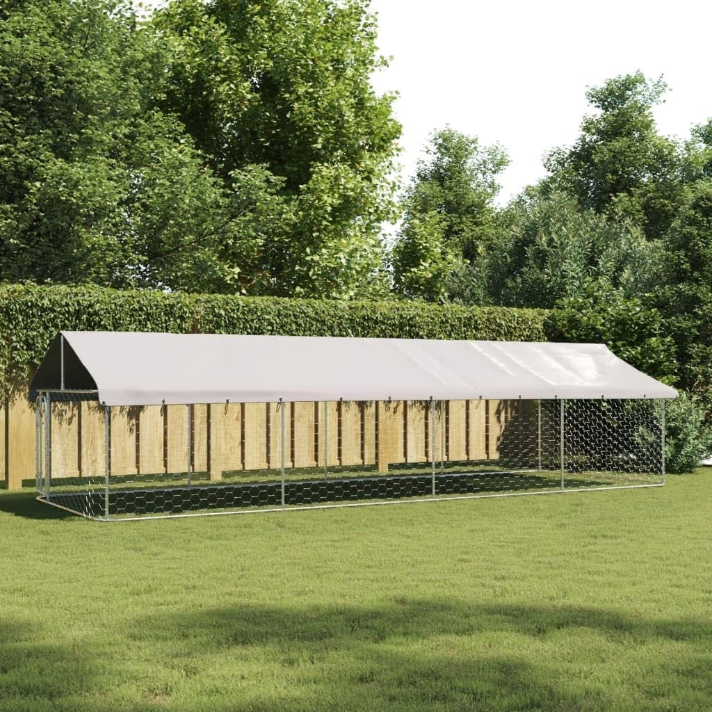 XXL 600x200cm Outdoor Dog Kennel – Lockable Steel Frame with UV Roof Cover