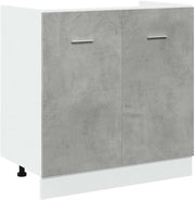 Concrete Grey Under Sink Cabinet 80x46x81.5cm Modern Kitchen Storage Unit