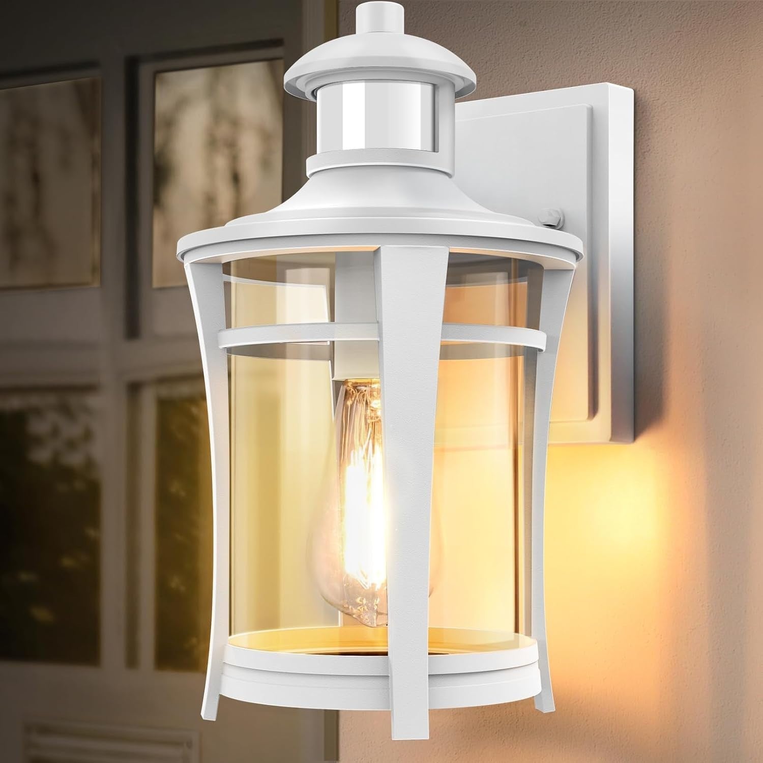 Outdoor Wall Light White Motion Sensor Waterproof LED