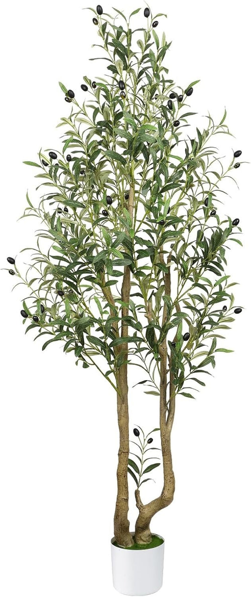5ft Artificial Olive Tree with Curved Trunk & Pot Lifelike Indoor Outdoor Decor