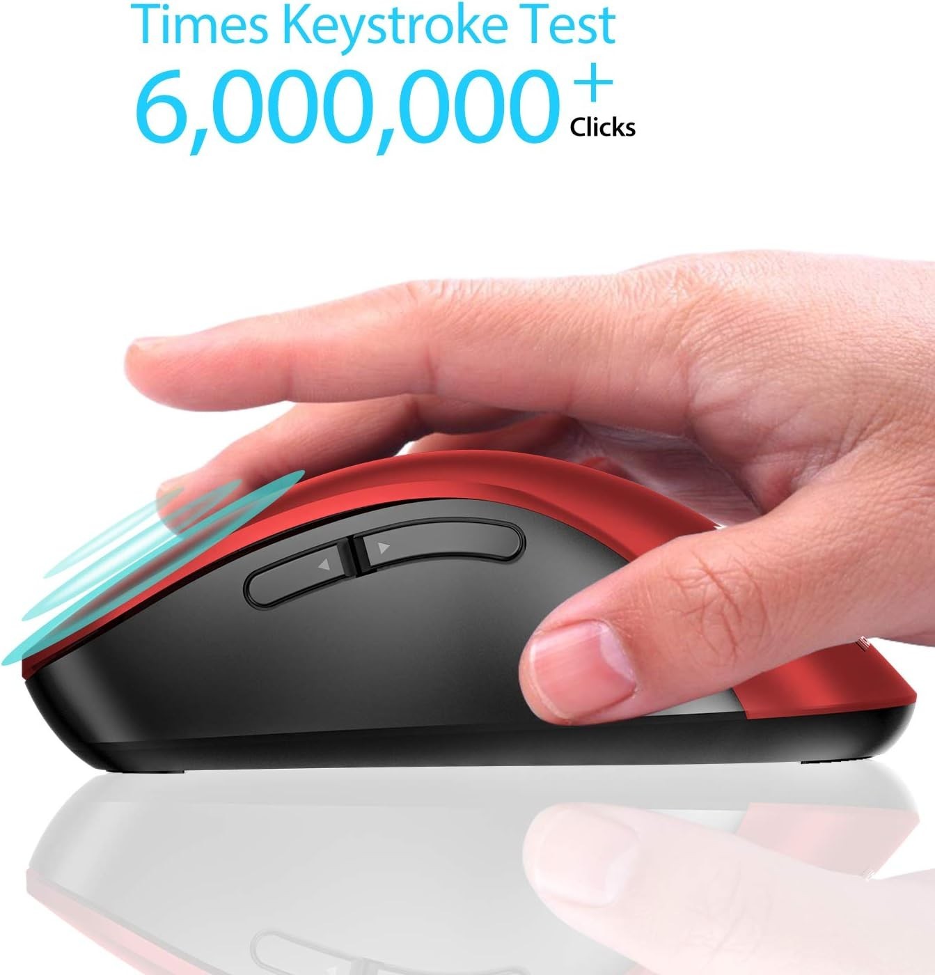 Red 2.4G Wireless Mouse 1400 DPI USB 5 Button Ergonomic Laptop