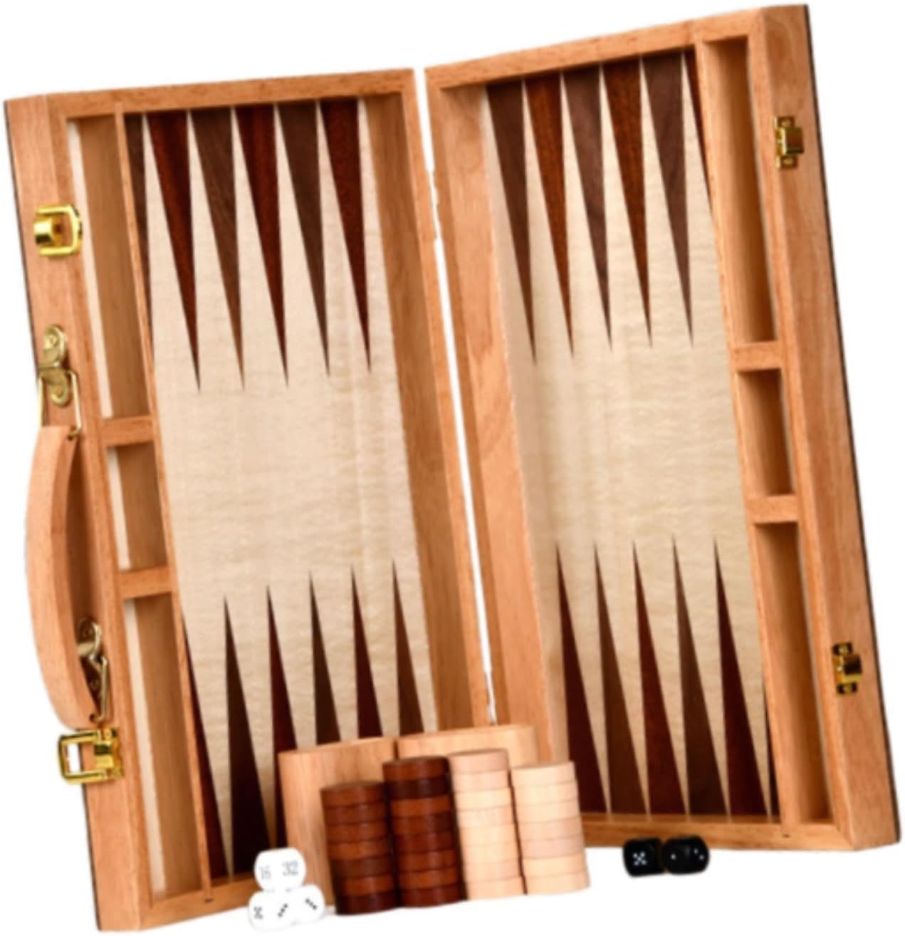 Backgammon Set Wooden Folding Board Game Lightweight Travel Desk Play