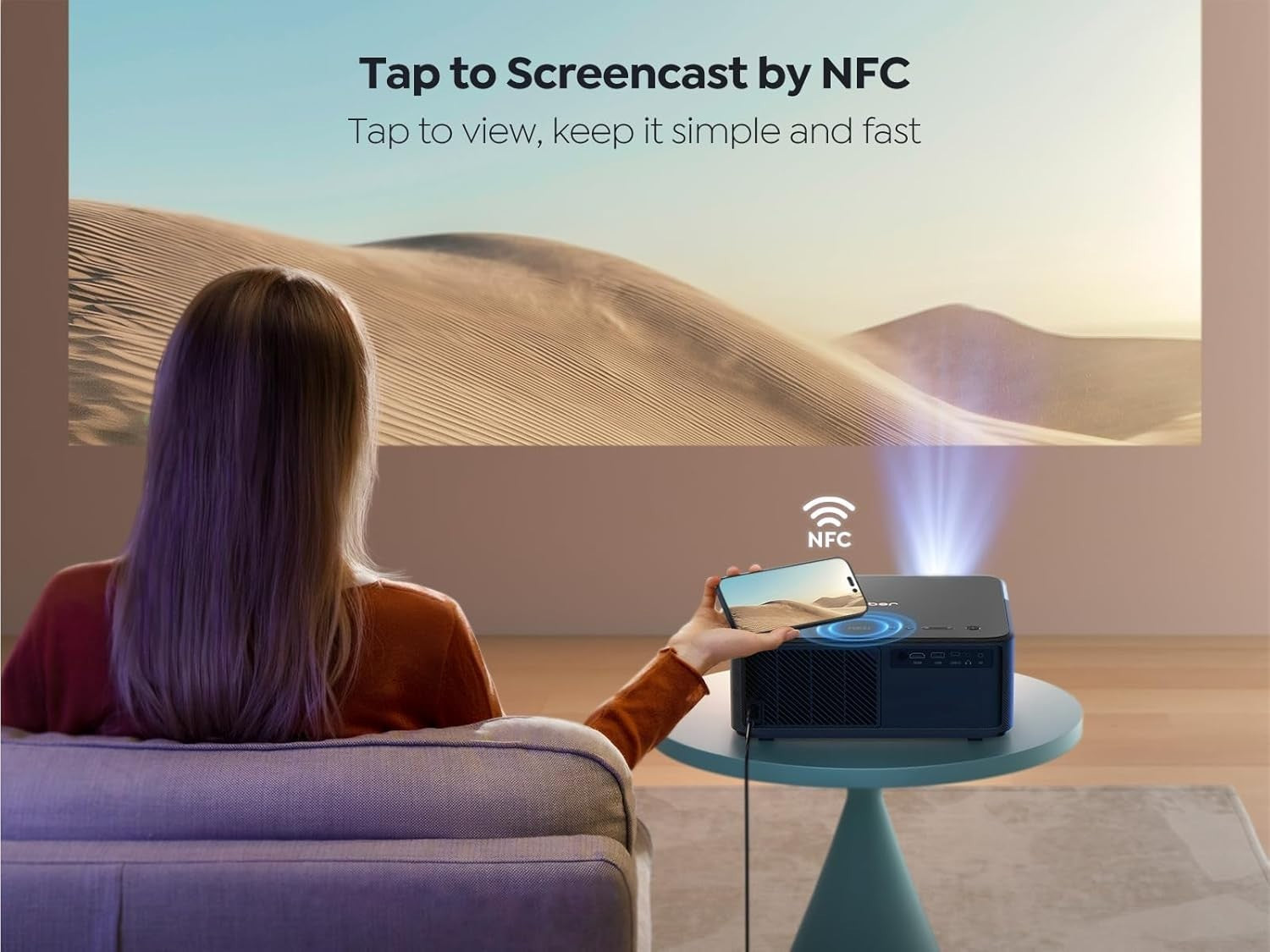 Google TV 1080P Projector WiFi 6 Dolby JBL 4K Support Auto Focus
