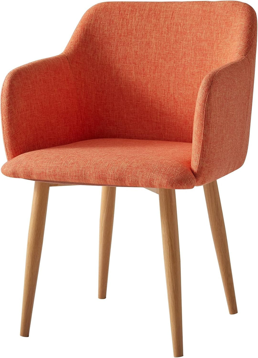 Orange Fabric Accent Chair Modern Tub Armchair Metal Legs