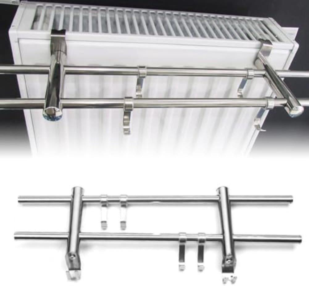 Double Stainless Steel Towel Rail Radiator 50cm Heated Clothes Dryer