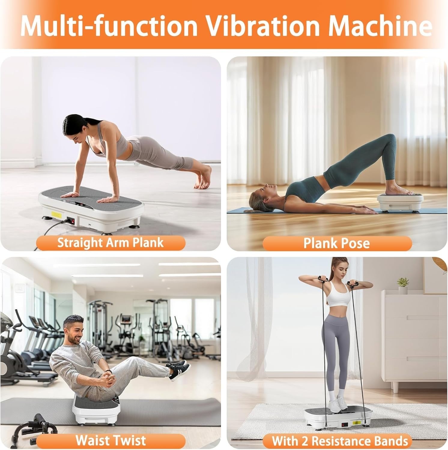 White Vibration Plate Exercise Machine for Weight Loss & Lymphatic Drainage