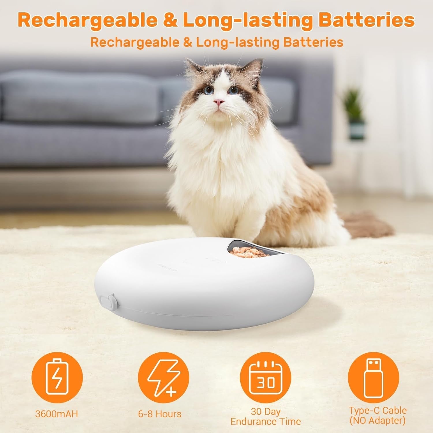 Automatic Wet Cat Feeder 6 Meal Timer Food Dispenser Ice Packs Rechargeable