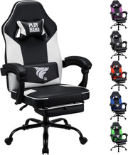 Ergonomic Gaming Chair White w/ Footrest Reclining Swivel