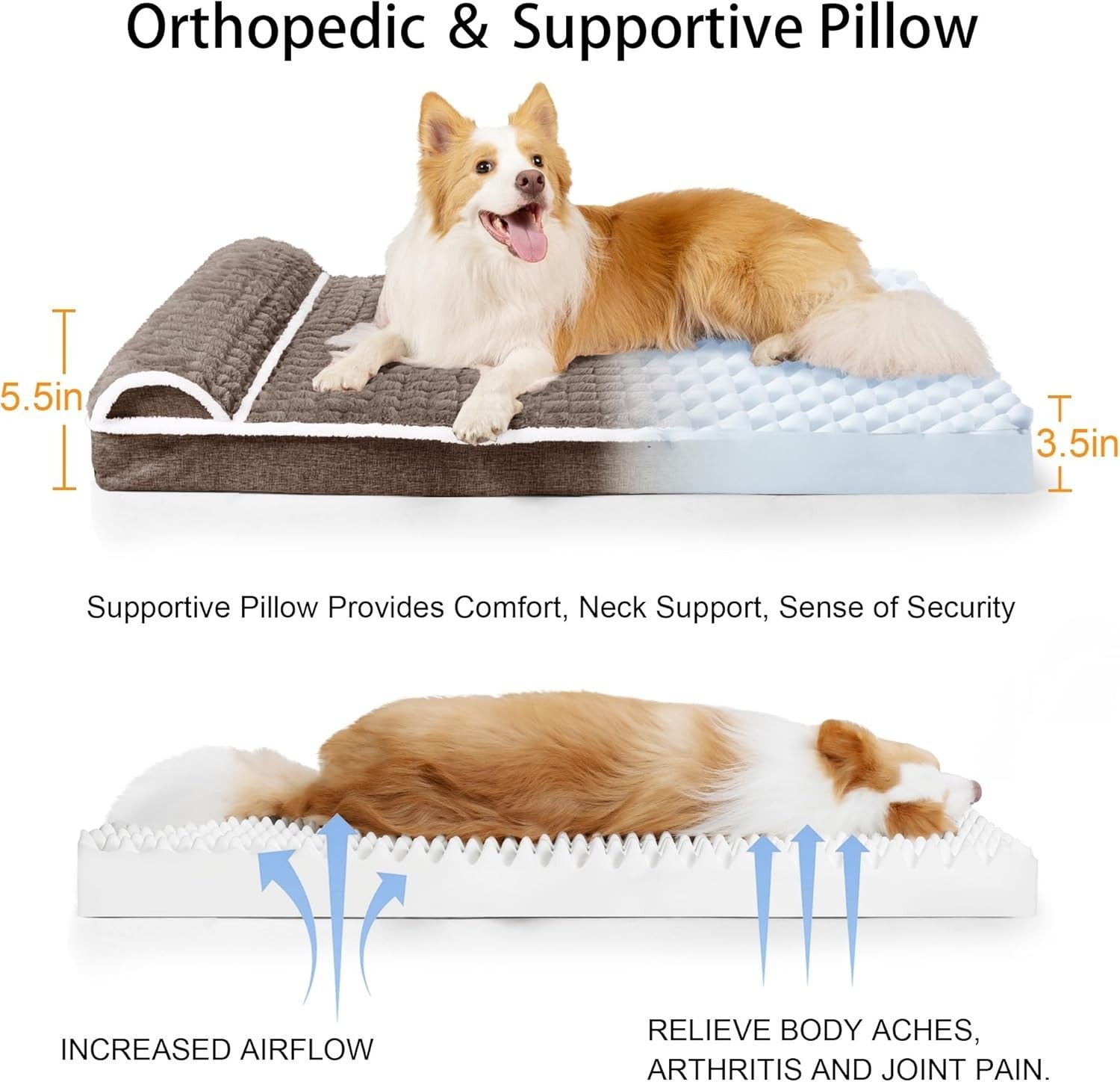 Jumbo Orthopedic Dog Crate Bed 142x101cm Waterproof