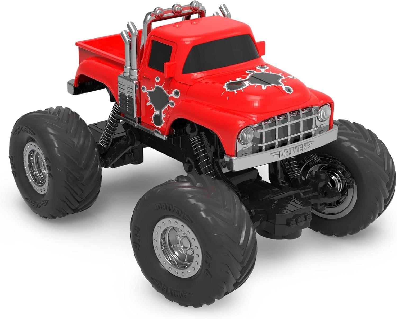 RC Monster Truck Red 4x4 Lights Sounds Remote Control Toy Car for Kids 3+