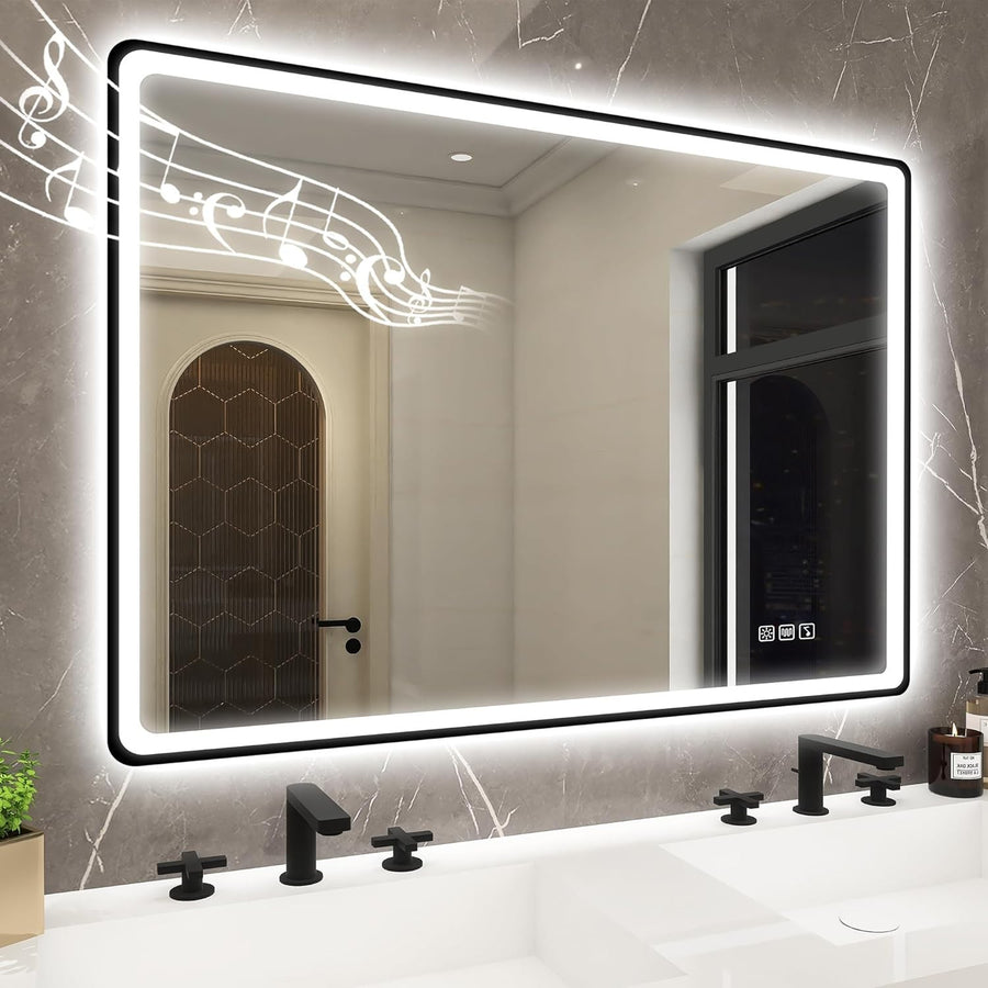 LED Bathroom Mirror 70x100 cm Bluetooth, Anti-Fog, Dimmable, Memory