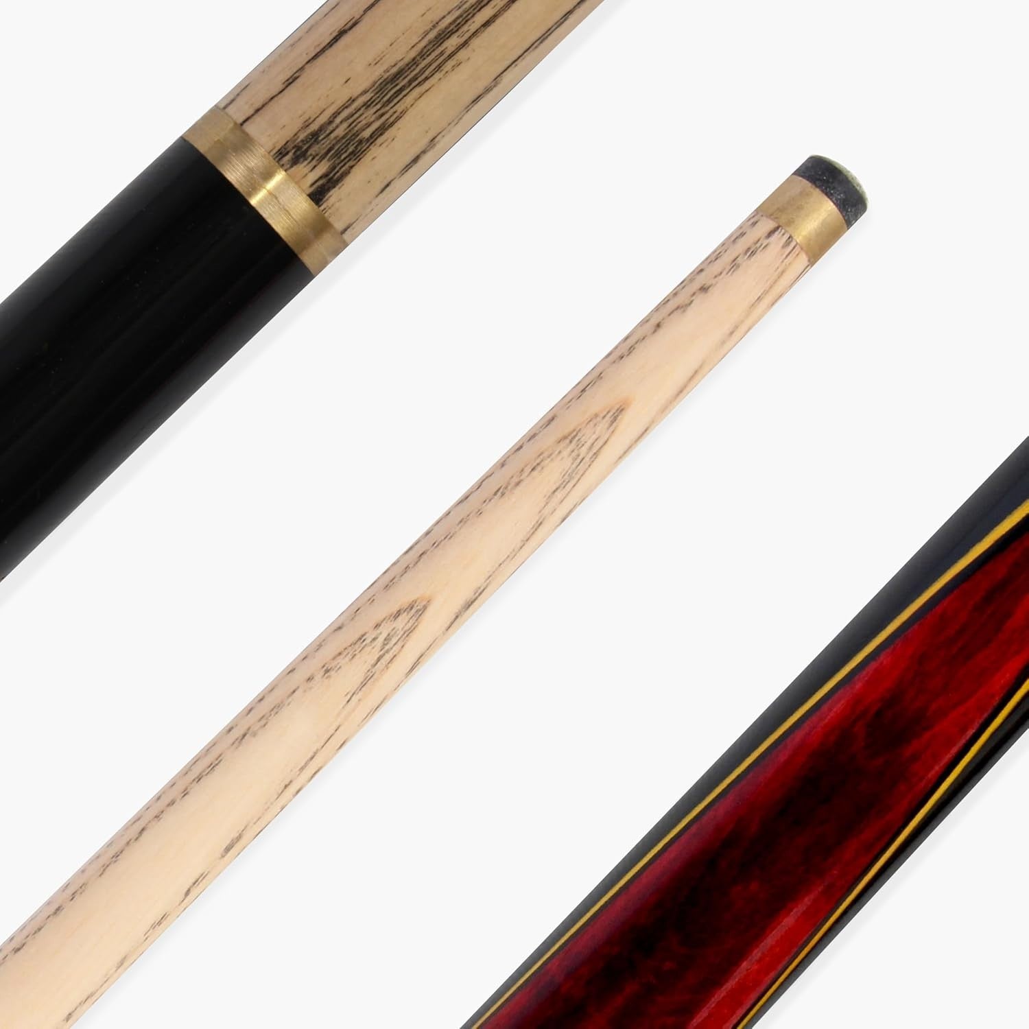 57in Snooker Pool Cue 2 Piece Centre Joint 9.5mm Tip Case