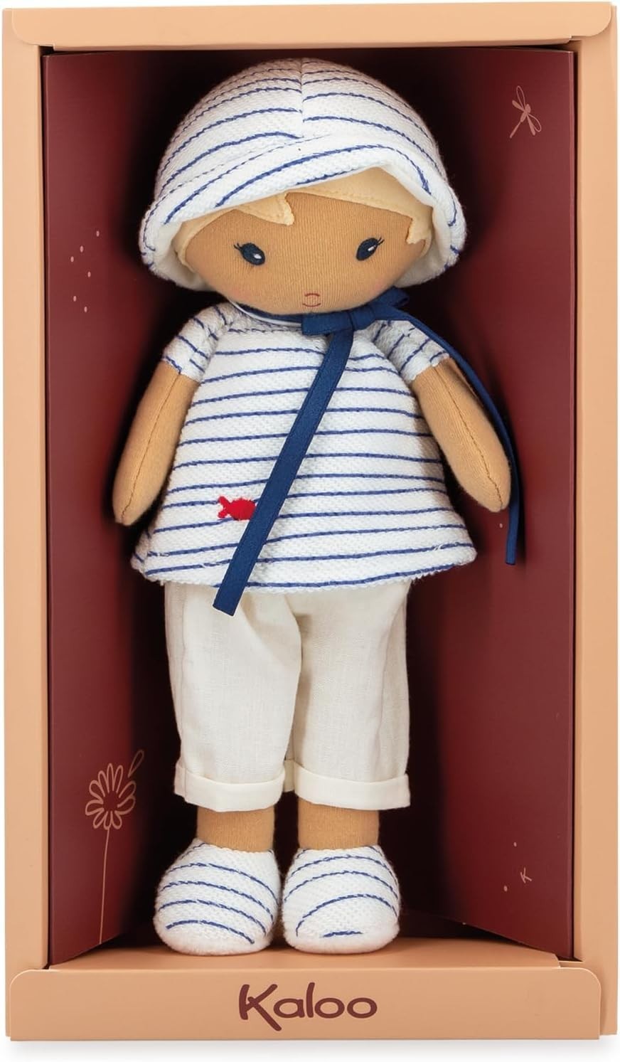 25cm Soft Fabric Rag Doll Sailor Outfit Personalised Ribbon Newborn Gift Box