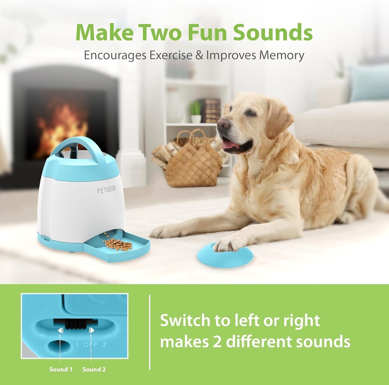 Interactive Dog Treat Dispenser Remote Control Puzzle Toy IQ Training