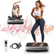 Dual Motor Vibration Plate Exercise Machine 120 Speeds 450LB Slim Body