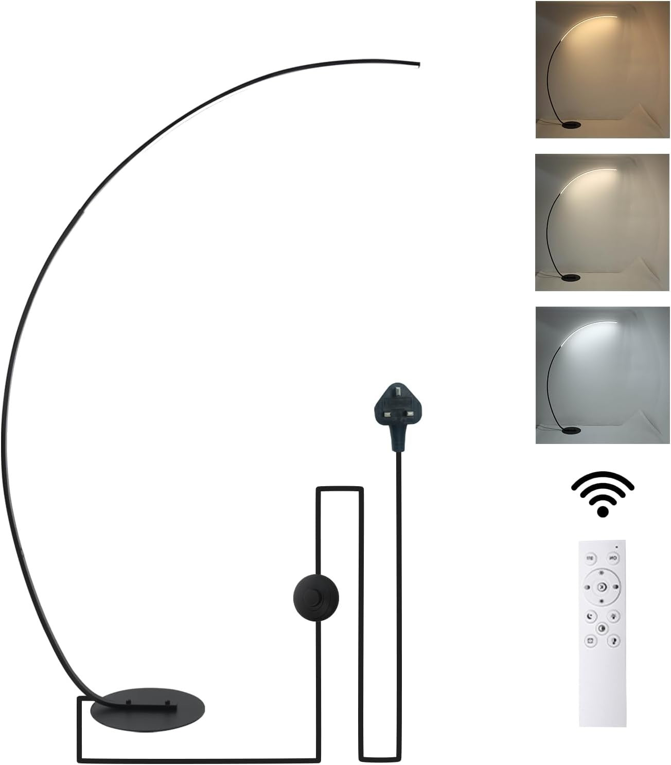 40W Adjustable Brightness Floor Lamp with Remote & Flicker-Free LED Light