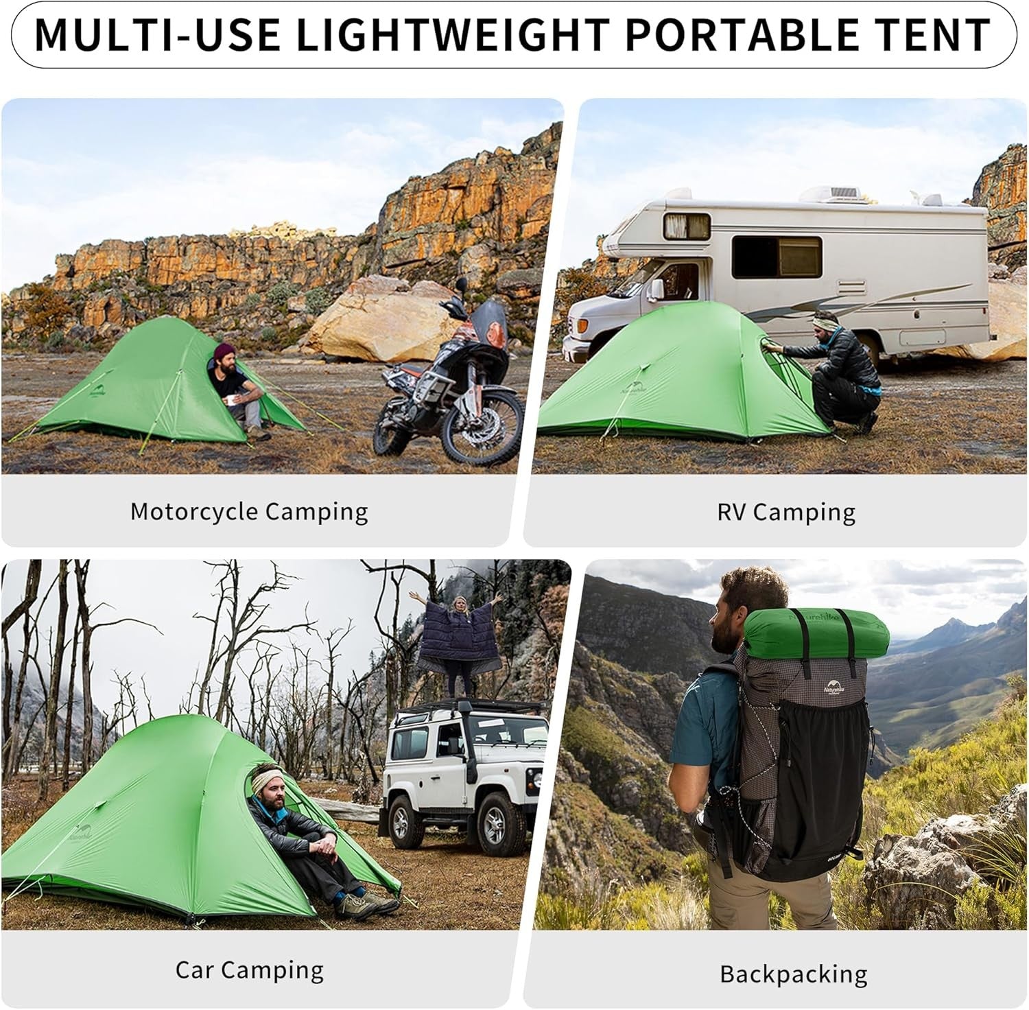2 Person Lightweight Backpacking Tent 3-4 Season Waterproof