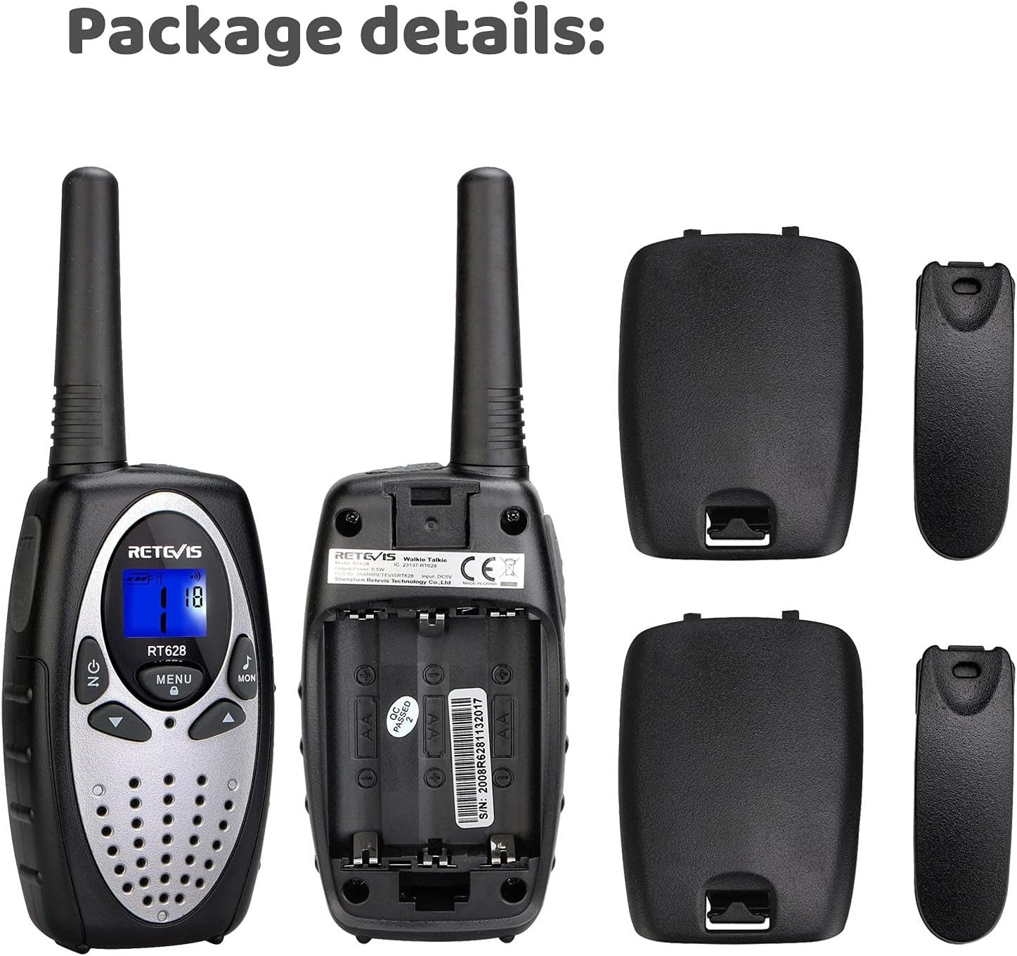 Kids Walkie Talkies 1 Pair Silver Long Range VOX 8 Channel Family Outdoor Toy