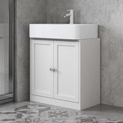 Modern White Under Sink Bathroom Vanity Unit 60cm Storage Cabinet with Shelf