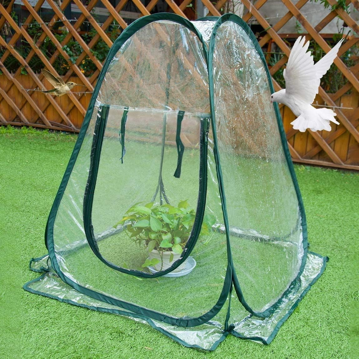 Mini Pop-Up Greenhouse Clear PVC Plant Tent 70x70x80cm Portable Cold Frame