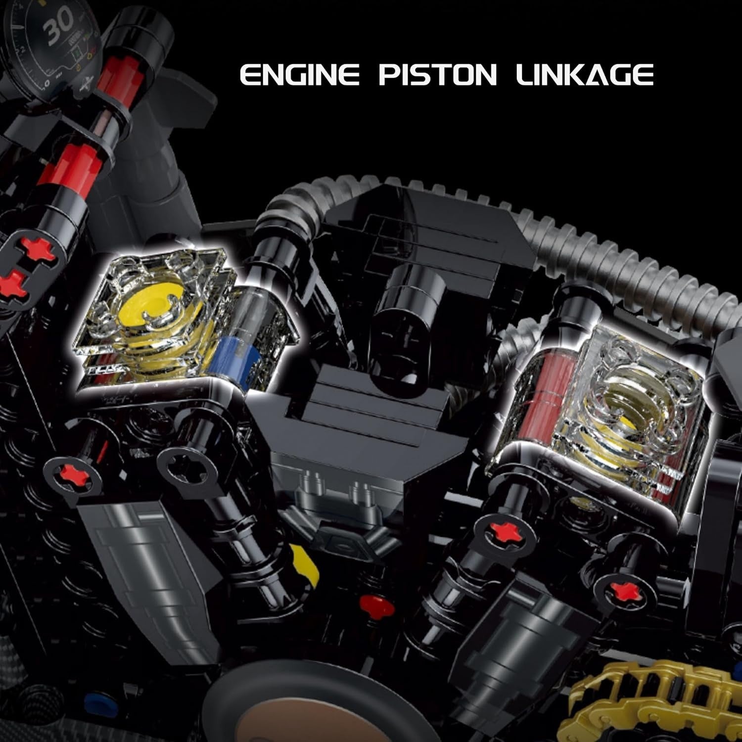 Realistic 618pcs Motorcycle Model Kit with Suspension & Moving Parts