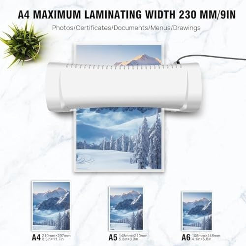 A4 Laminator Hot Cold 6-in-1 Fast 2–3 Min Warm-Up Anti-Jam