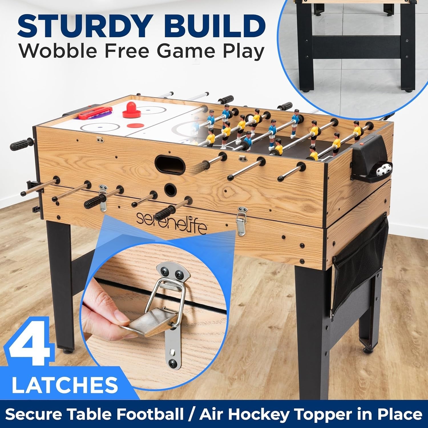 6-in-1 Multi Game Table 4ft Arcade Air Hockey Pool Foosball Indoor