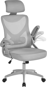 Ergonomic Mesh Office Chair Cushion Seat Headrest Adjustable Lumbar Support Grey