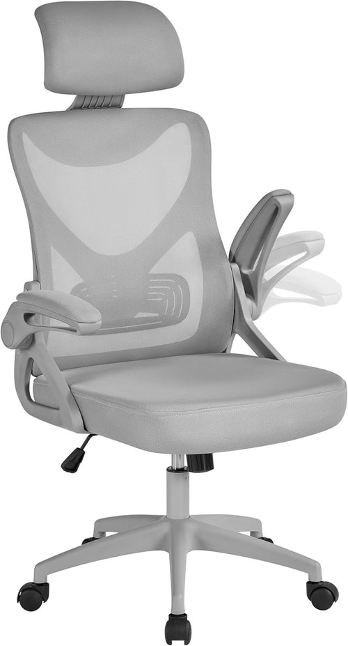Ergonomic Mesh Office Chair Cushion Seat Headrest Adjustable Lumbar Support Grey