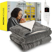 Electric Heated Throw Blanket 130x160cm 9 Heat Levels Timer Washable