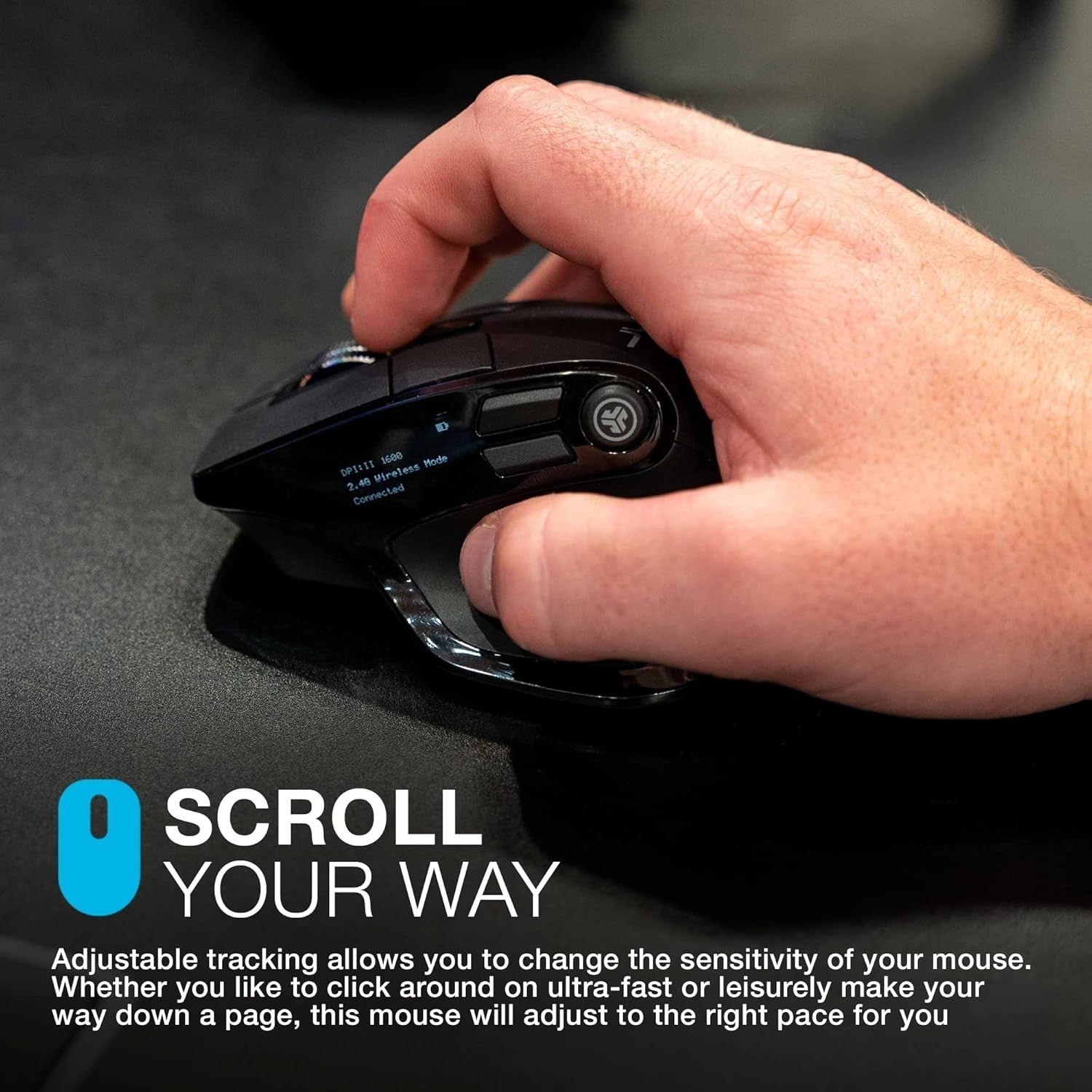 Ergonomic Bluetooth Mouse OLED Display Tri-Mode Wireless Rechargeable