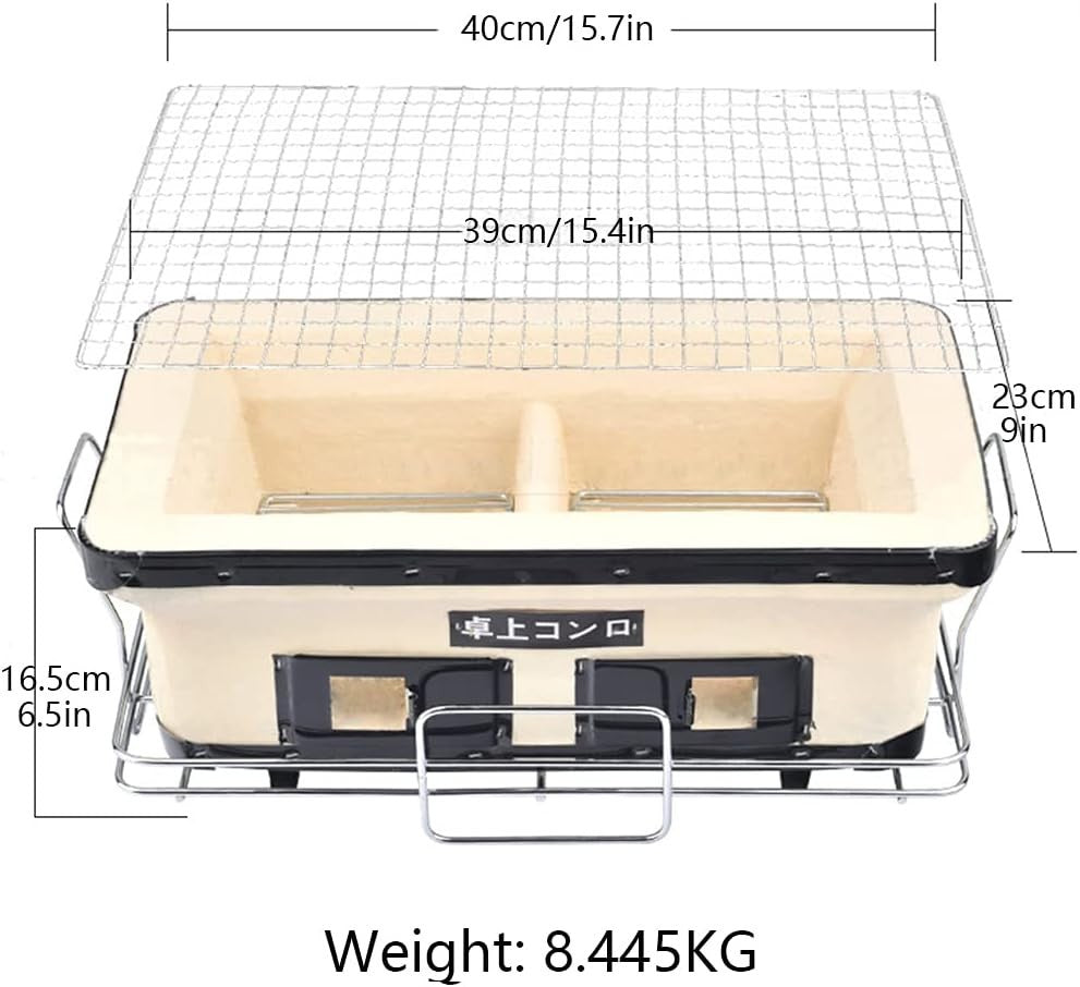 Japanese Hibachi Charcoal Grill Tabletop BBQ Ceramic Clay Yakitori Stove Outdoor