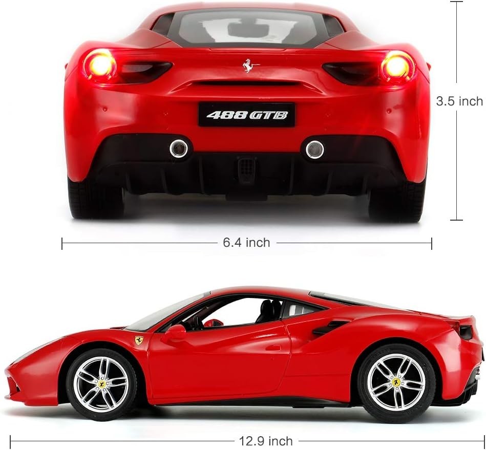 1:14 RC Car – Red 488 GTB Remote Control Toy Car for Kids & Boys