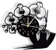 Butterfly Orchid Vinyl Wall Clock Silent Modern Art Decor 30cm Unique Home Gift
