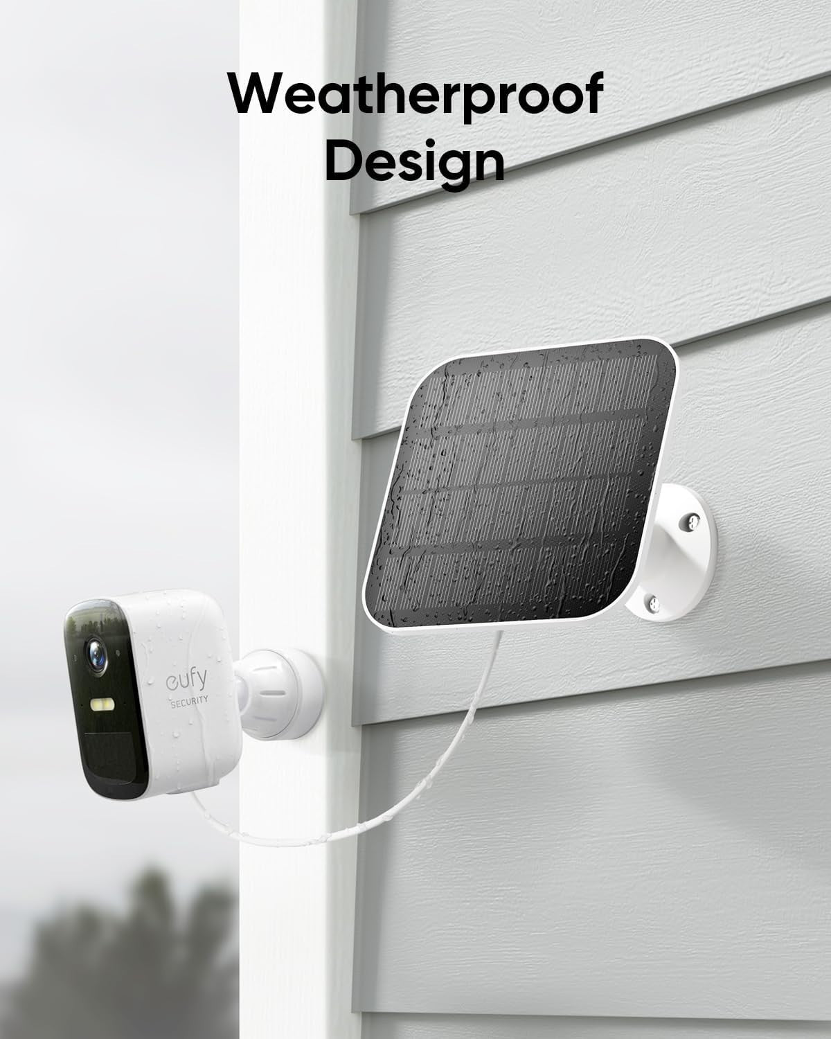 2 Pack Solar Security Cameras Wireless Outdoor HD Night Vision IP67