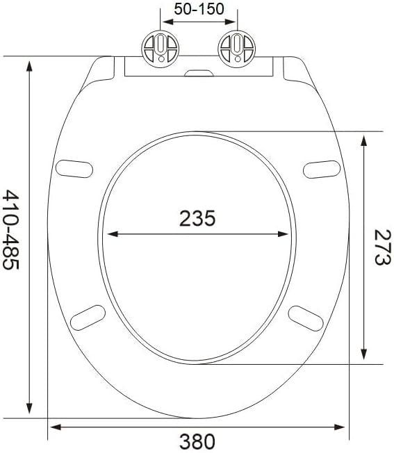 Soft Close White Toilet Seat O-Shape Quick Release UF Top & Bottom Fix