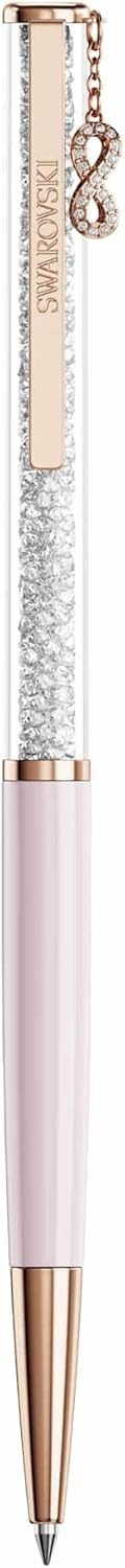 Pink Crystal Ballpoint Pen Fine Black Ink Rose Gold Gift Pouch