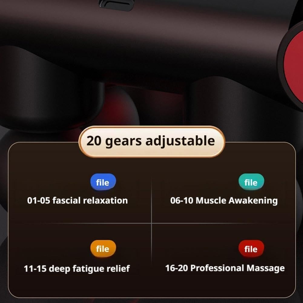 6 Head Deep Tissue Massage Gun Quiet Full Body Muscle Pain Relief 3 Modes
